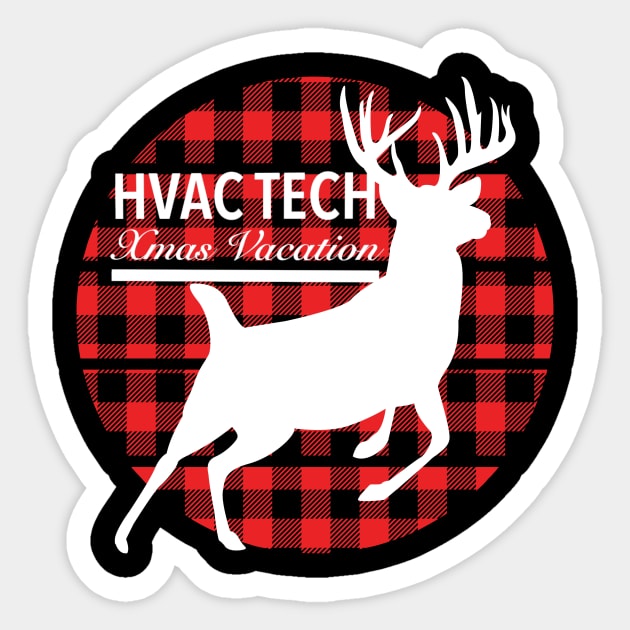 Hvac Tech Xmas Vacation Flannel Sticker by The Hvac Gang